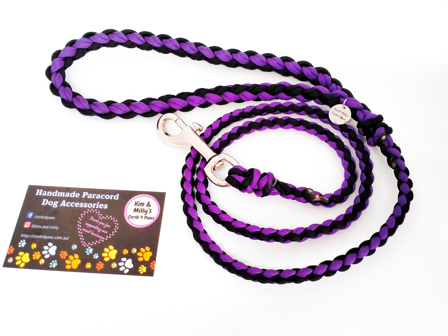 Dog Lead - 4 Strand Round Braid cords4paws Paracord Handmade Dog Accessories Customizable Made in Germany Shipping worldwide