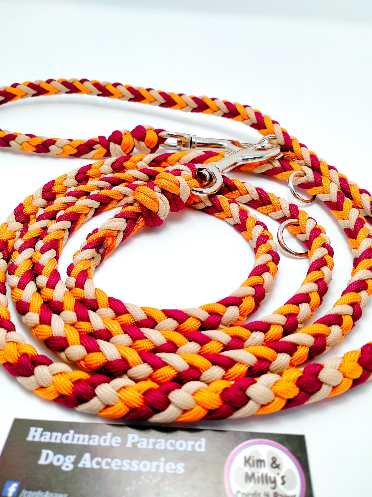 Adjustable Lead - 6 Strand Half Round Braid cords4paws Paracord Handmade Dog Accessories Customizable Made in Germany Shipping worldwide