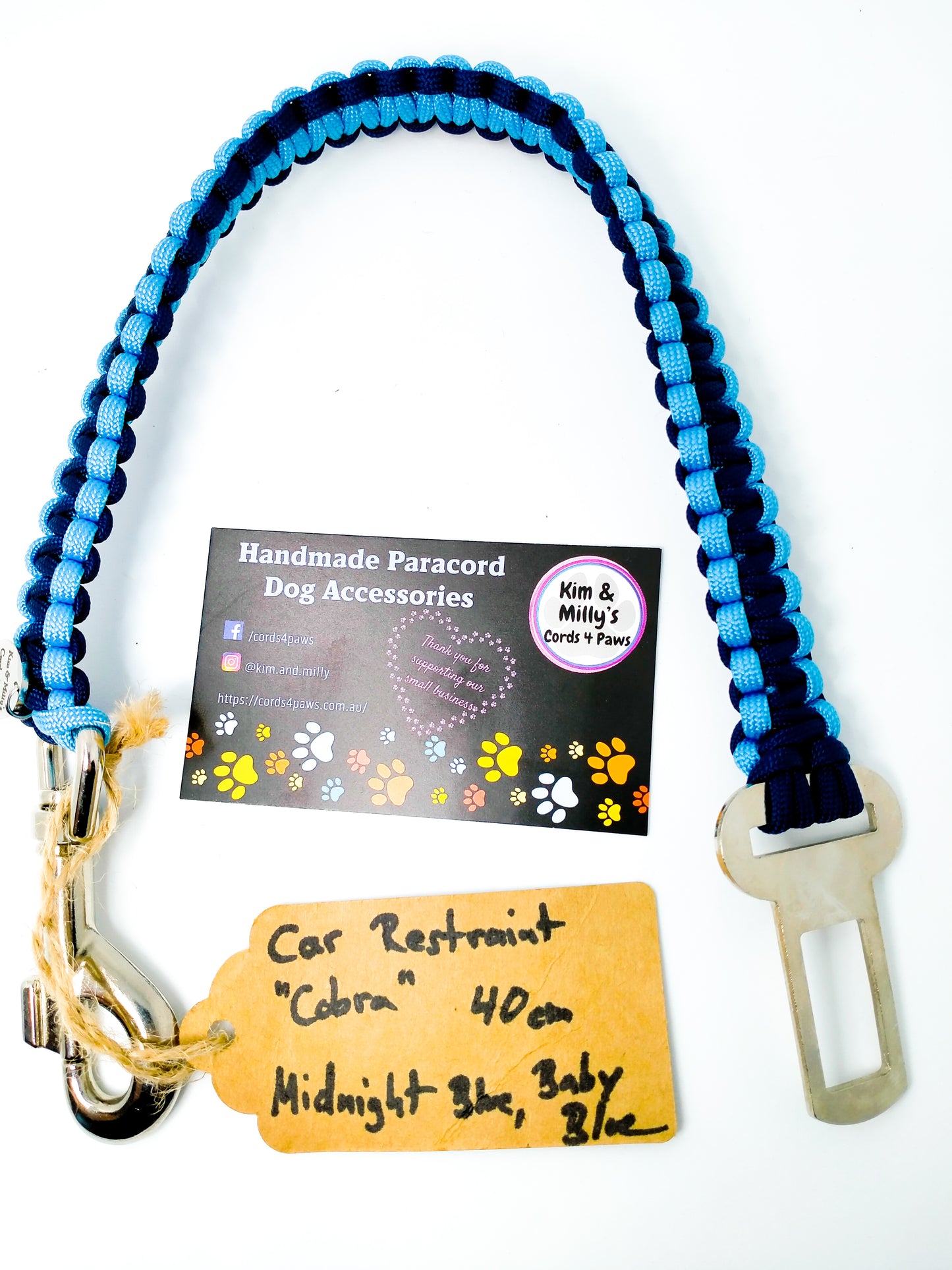 Pet Seat Belt - "Cobra" cords4paws Paracord Handmade Dog Accessories Customizable Made in Germany Shipping worldwide