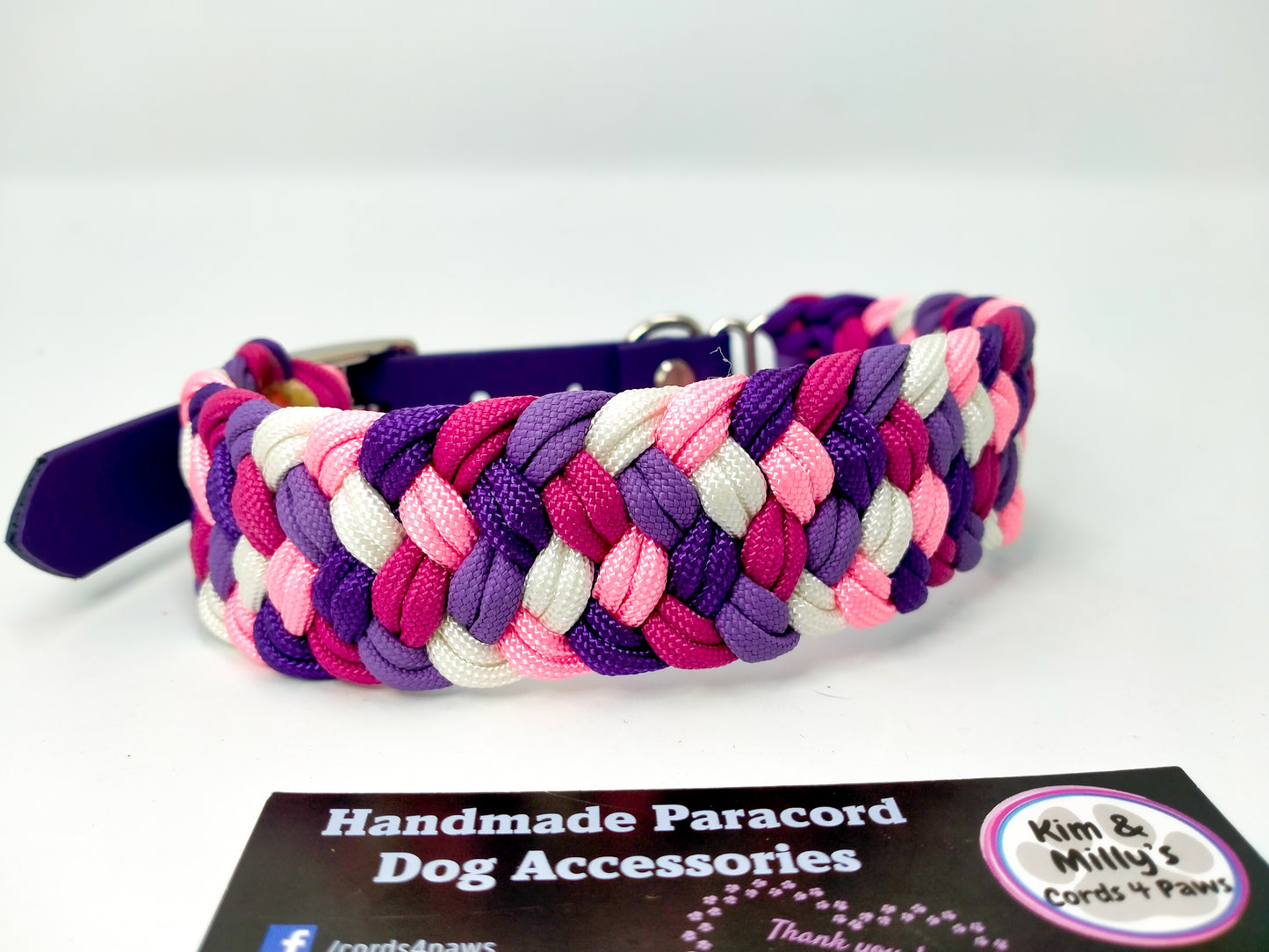 Dog Collar - Milly's Rainbow cords4paws Paracord Handmade Dog Accessories Customizable Made in Germany Shipping worldwide