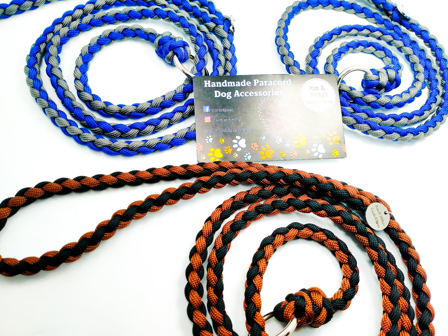 Groomer's Slip Lead - 4 Strand Round Braid cords4paws Paracord Handmade Dog Accessories Customizable Made in Germany Shipping worldwide