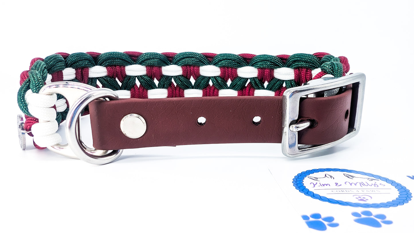 Pre-Made: Sadie's Posie, Xmas Colours 33-42cm Kim & Milly's Cords 4 Paws Paracord Handmade Dog Accessories Customizable Made in Germany Shipping worldwide