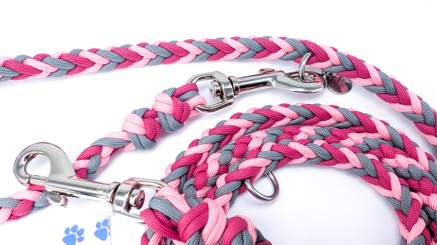 Pre Made Lead: 6 Strand Half Round Braid, 1.70m Kim & Milly's Cords 4 Paws Paracord Handmade Dog Accessories Customizable Made in Germany Shipping worldwide