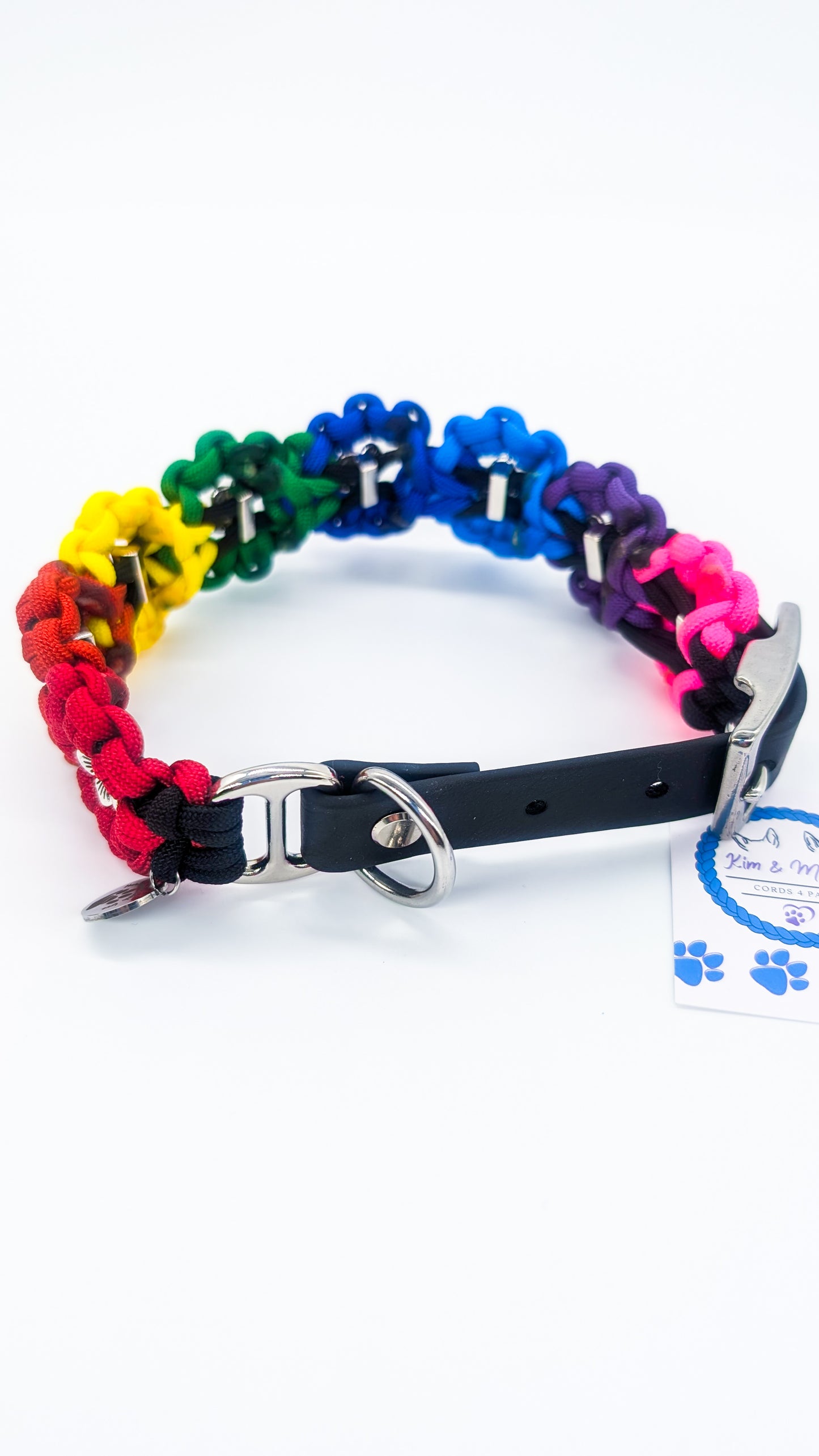 Pre Made: Kimmy's Blooms Collar, 29-39cm Rainbow colours