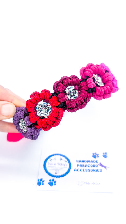 Pre Made: Kimmy's Blooms Collar, 33-41cm, Girls Colours Kim & Milly's Cords 4 Paws Paracord Handmade Dog Accessories Customizable Made in Germany Shipping worldwide