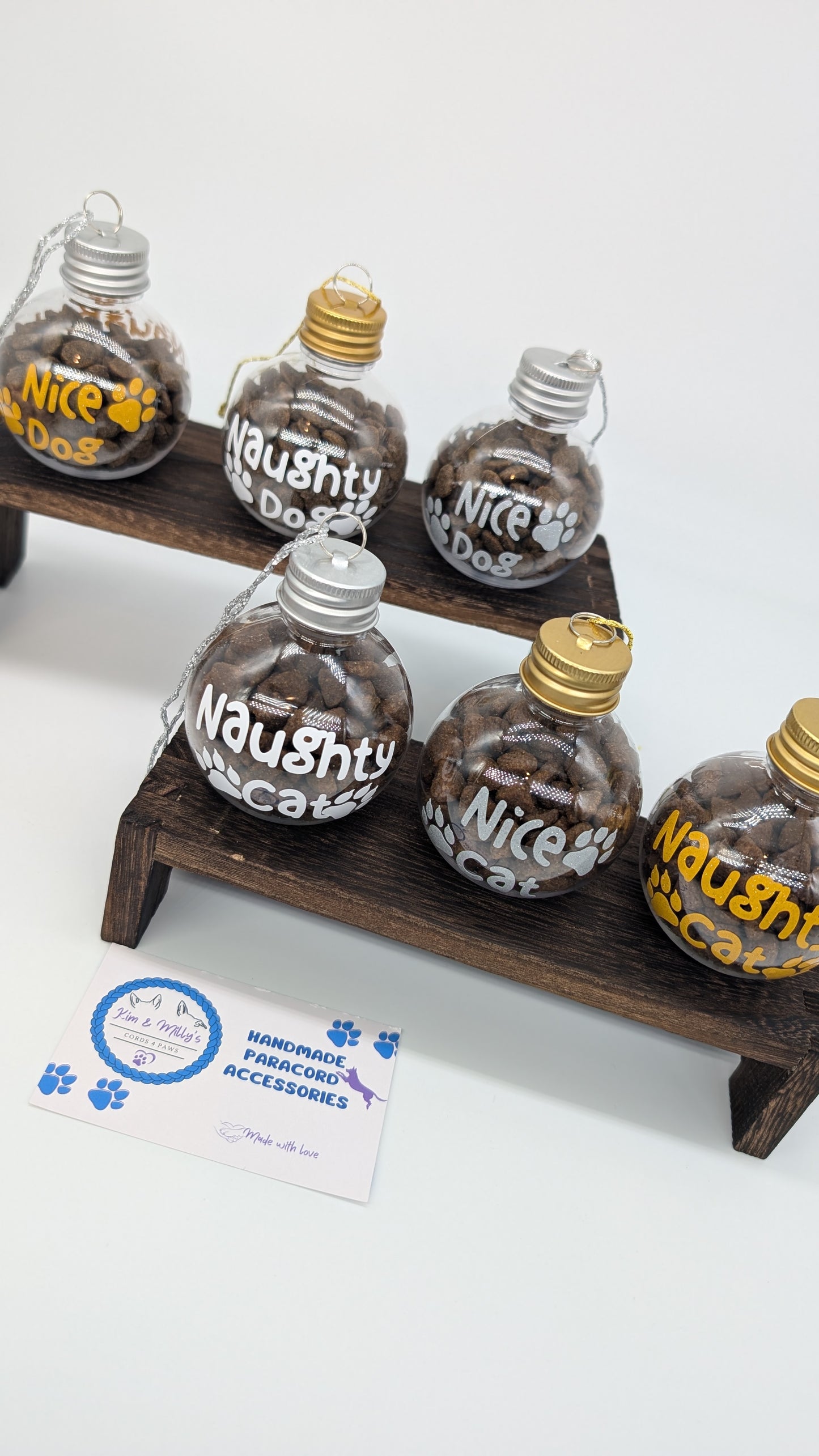 Weihnachtskugeln für Hunde & Katzen – „Nice“ & „Naughty“ - auch personalisierbar