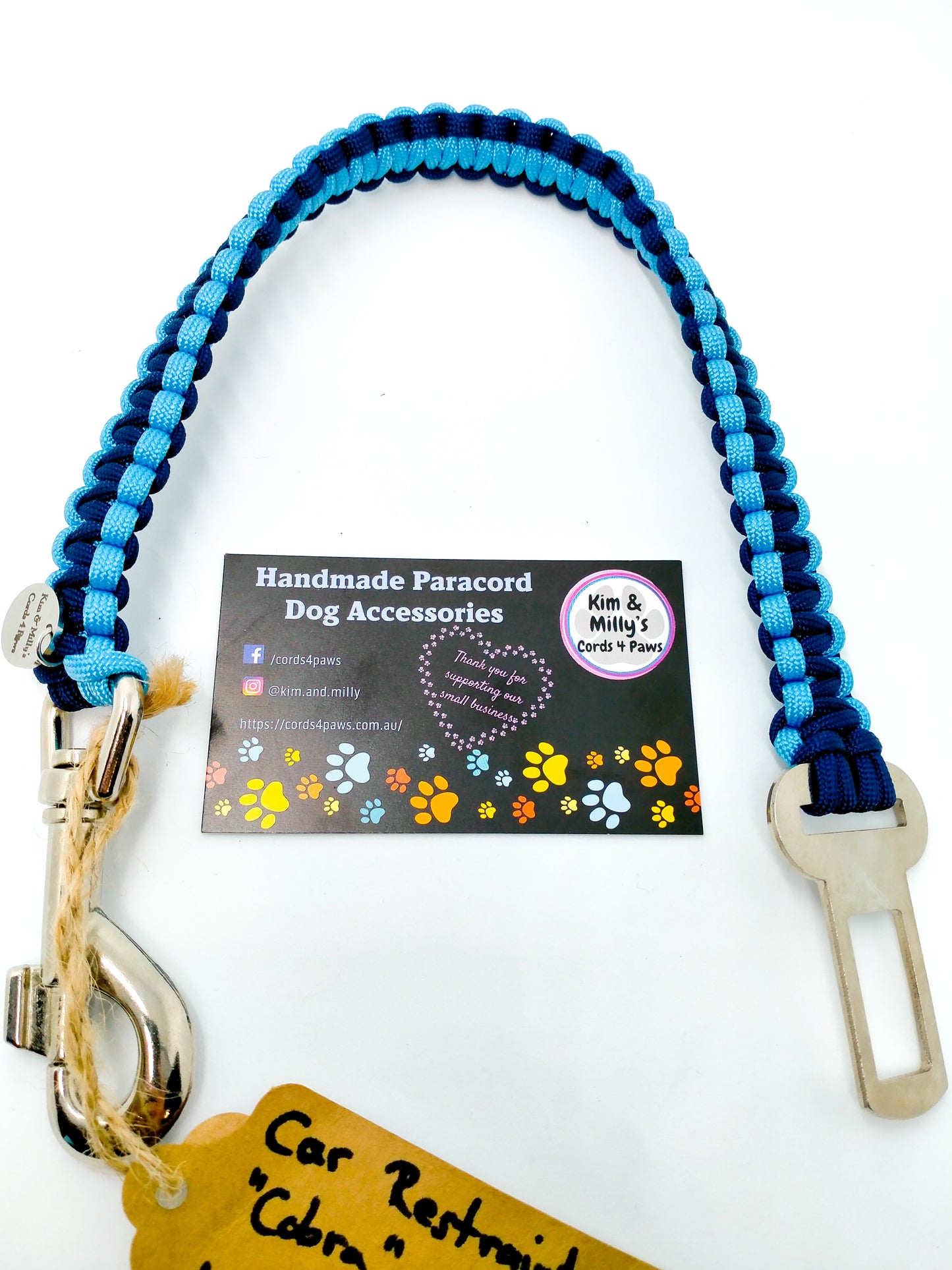Pet Seat Belt - "Cobra" cords4paws Paracord Handmade Dog Accessories Customizable Made in Germany Shipping worldwide