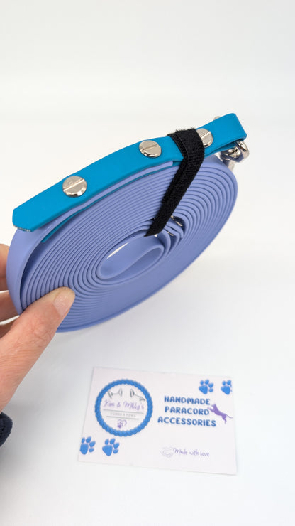 Blue measuring tape with a white background