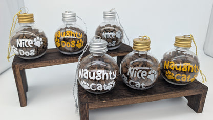 Weihnachtskugeln für Hunde & Katzen – „Nice“ & „Naughty“ - auch personalisierbar