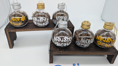 Weihnachtskugeln für Hunde & Katzen – „Nice“ & „Naughty“ - auch personalisierbar